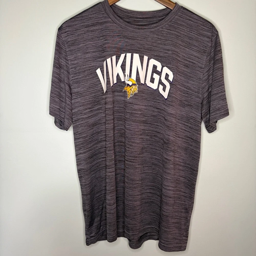 2 PACK!! Nike Men’s NFL Minnesota Vikings Short Sleeve Tees - Gray & Heather
